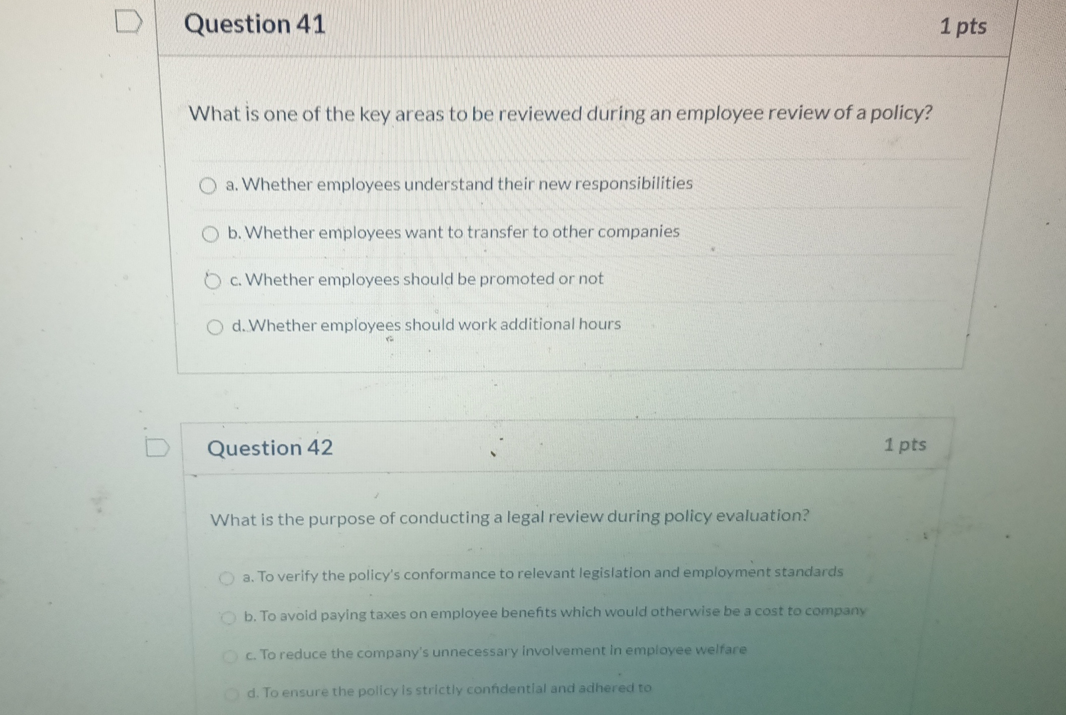 D Question 41 1 pts What is one of the key areas