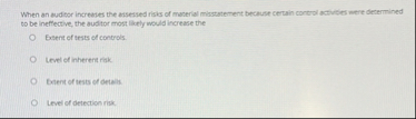 When an auditor increases the aisessed risis of