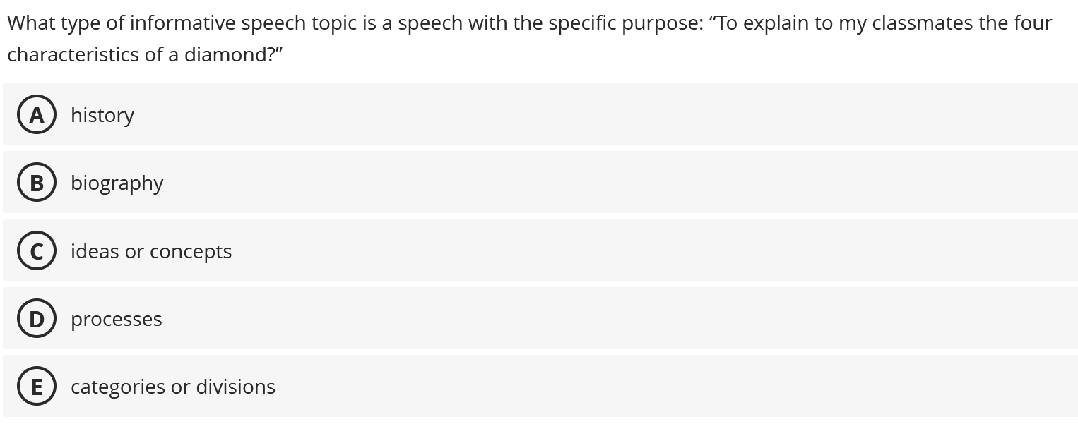 help What type of informative speech topic is a
