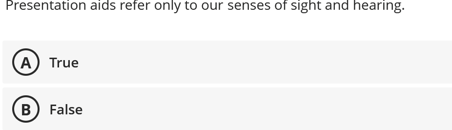 help Presentation aids refer only to our senses