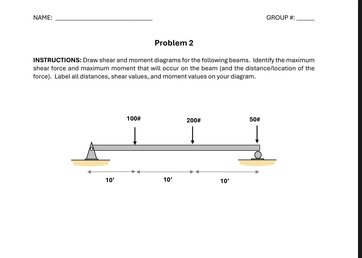 Can you solve this? NAME: GROUP #: Problem 2
