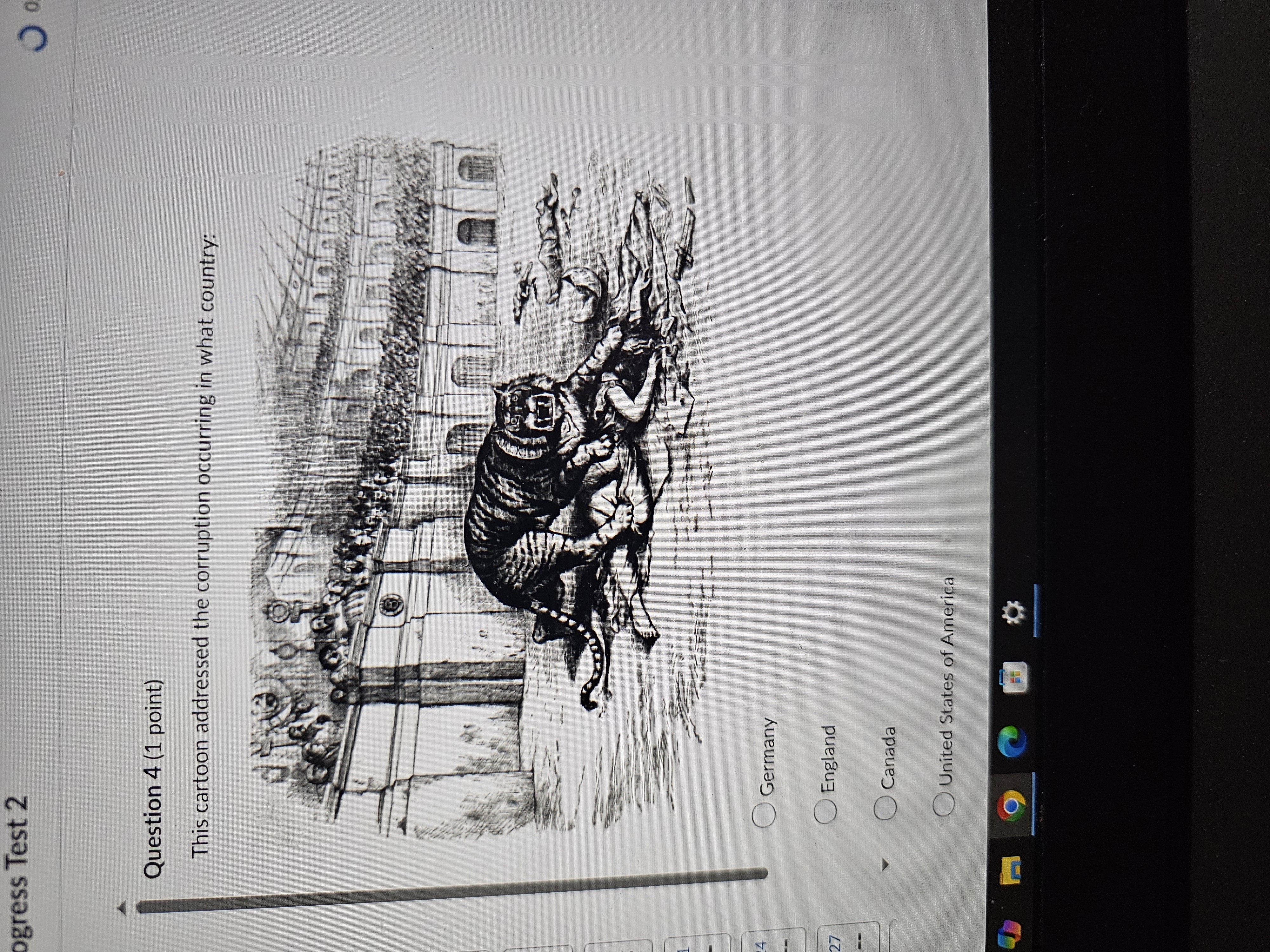 Answer ogress Test 2 Question 4 (1 point) This