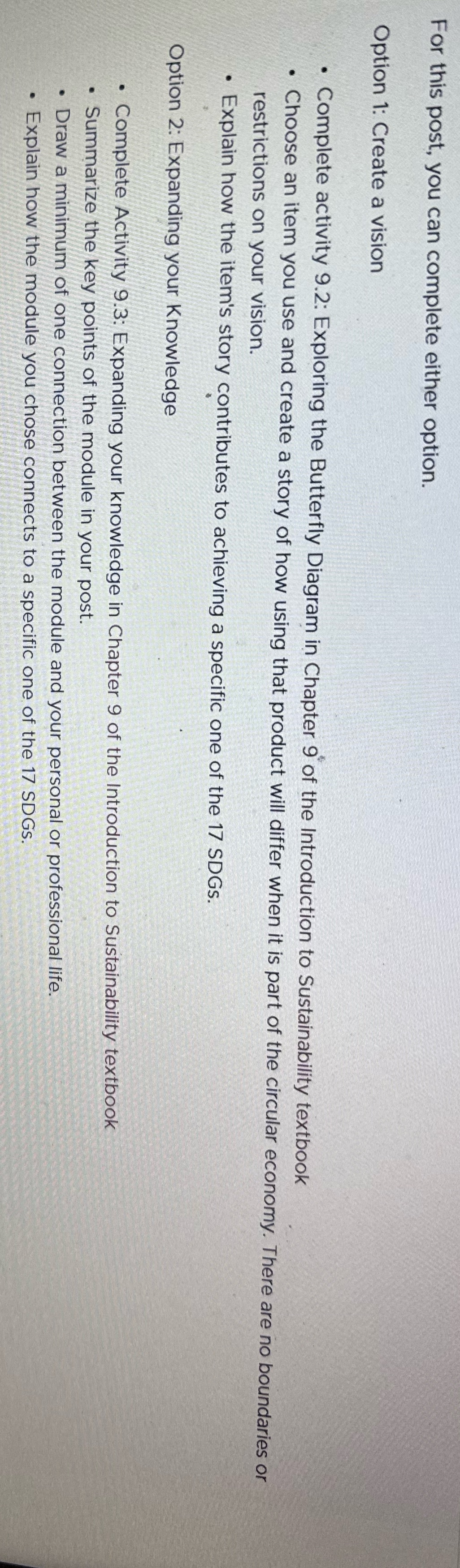 Please helpSUST 201 Chapter 9Learning Blog