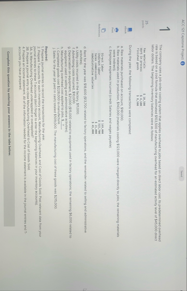 ACC 1 2 1 Capstone Project ( 3 1 The company uses