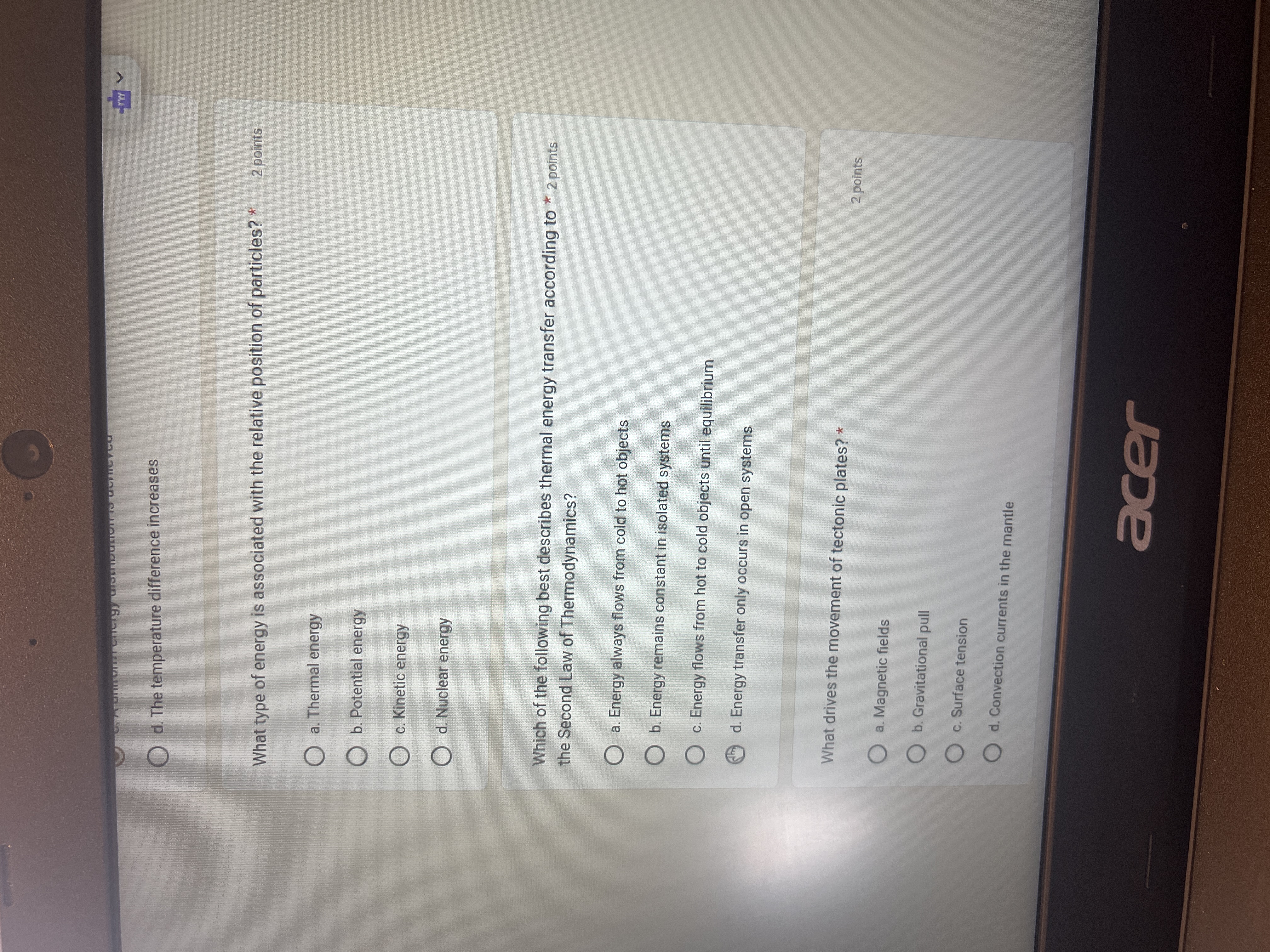 rw v d. The temperature difference increases What