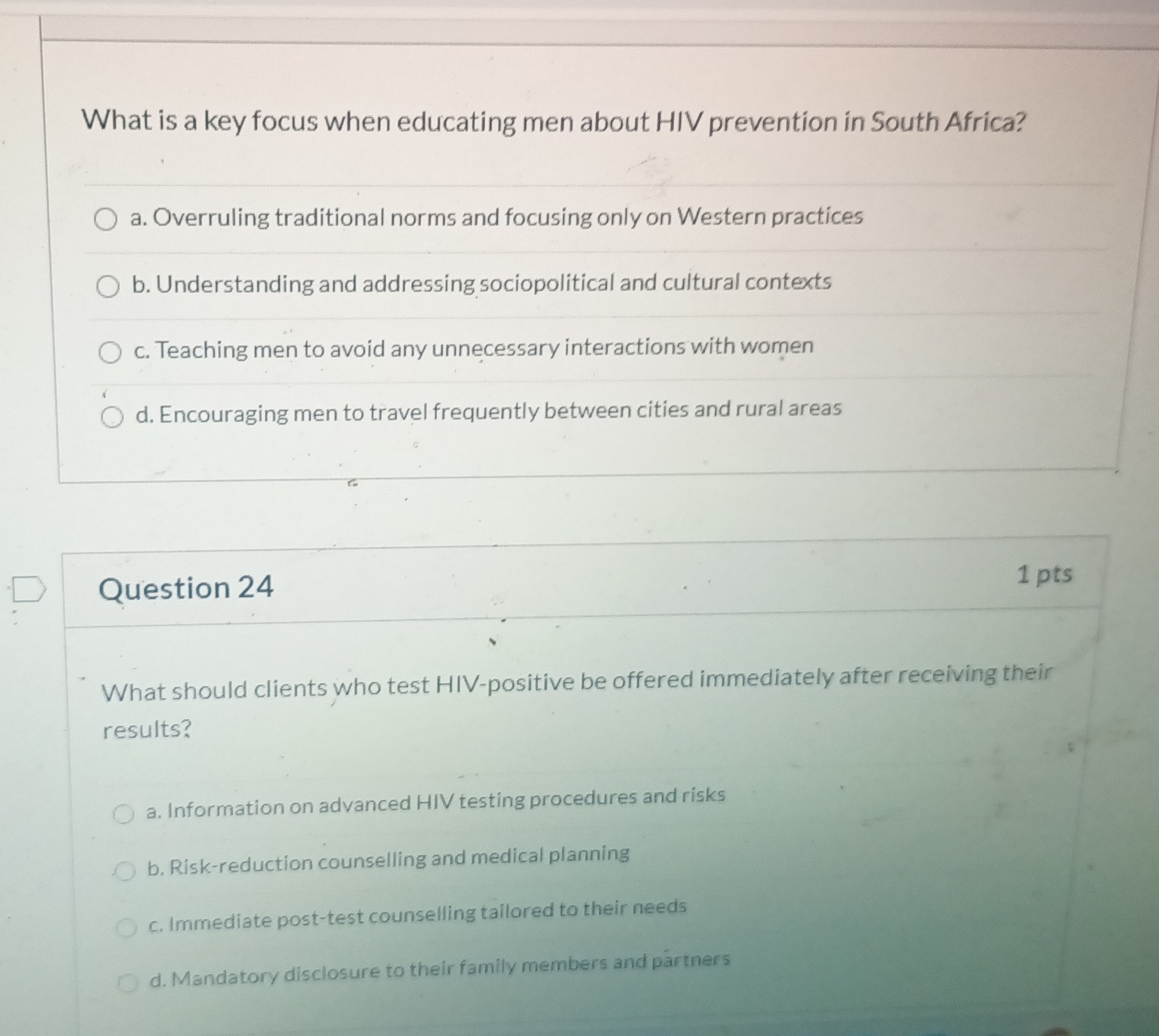 What is a key focus when educating men about HIV