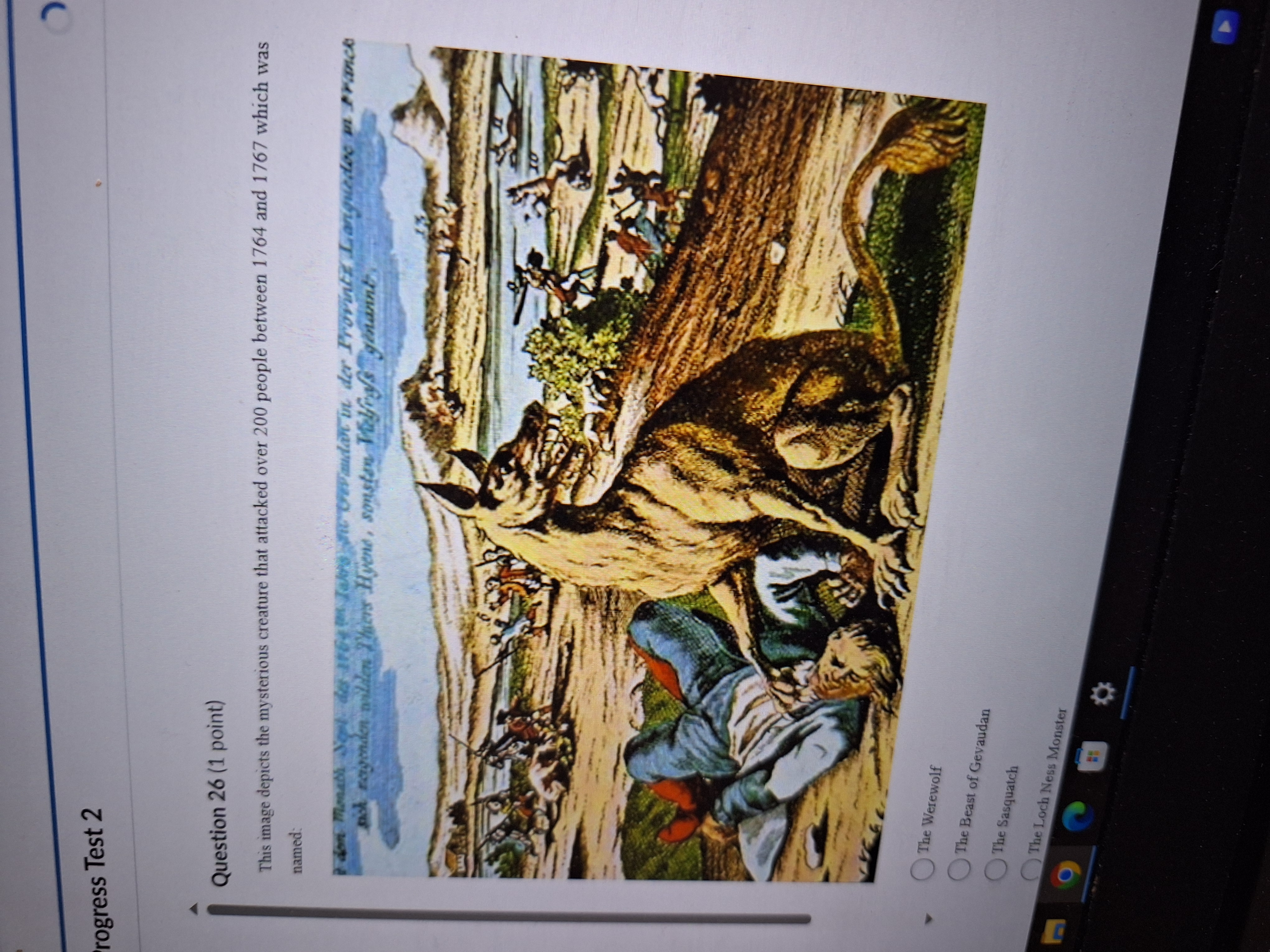 Answer rogress Test 2 Question 26 (1 point) This