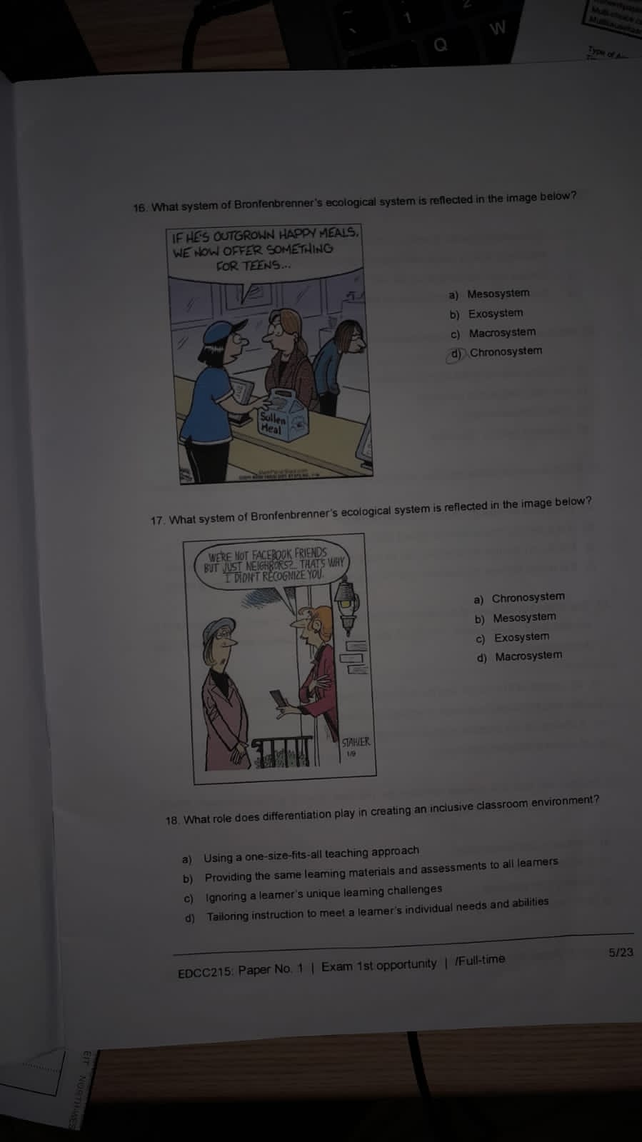 12. According to the ecological systems theory. a