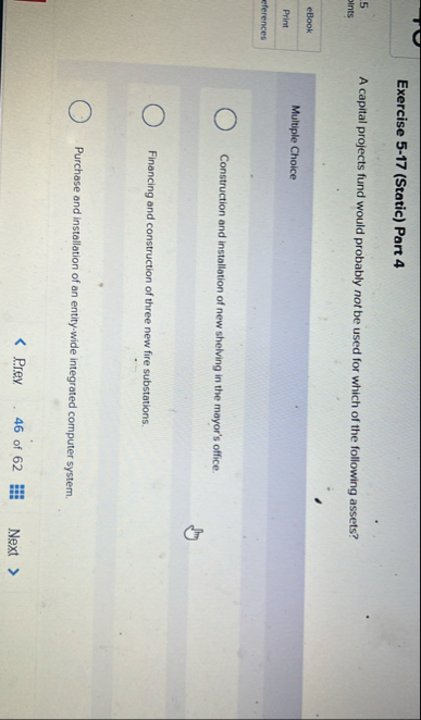 Exercise 5 - 1 7 ( Static ) Part 4 A capital