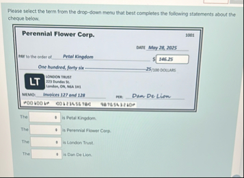 Please select the term from the drop - down menu