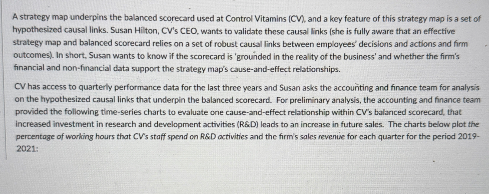 A strategy map underpins the balanced scorecard