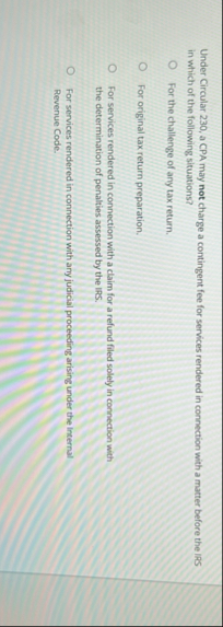 Under Circular 2 3 0 , a CPA may not charge a