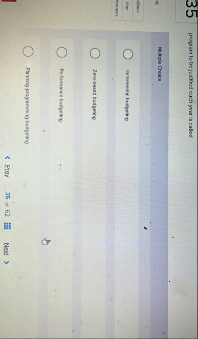3 5 program to be justified each year is called