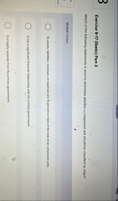 Exercise 9 - 1 7 ( Static ) Part 3 Which of the