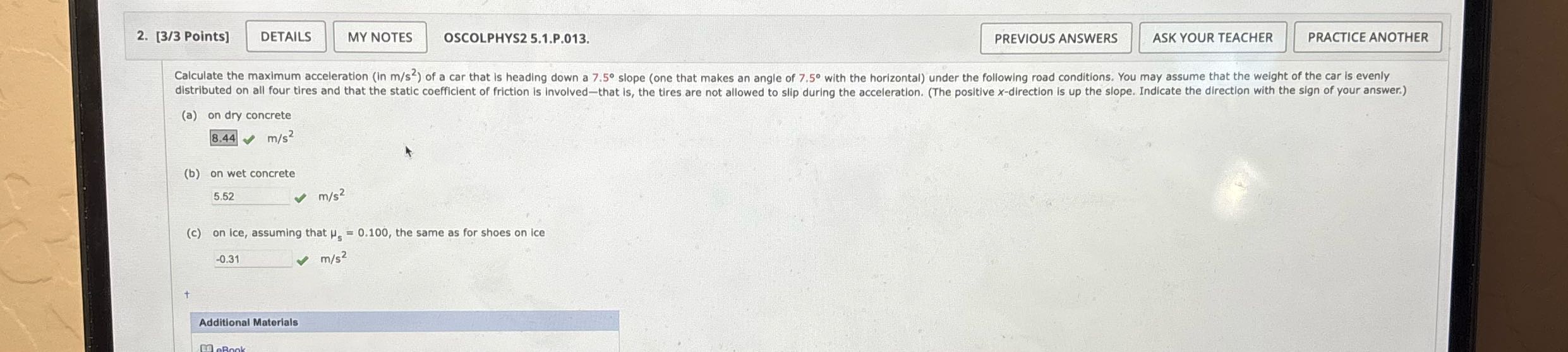 = : 2. [3/3 Points] | DETAILS || MY NOTES |