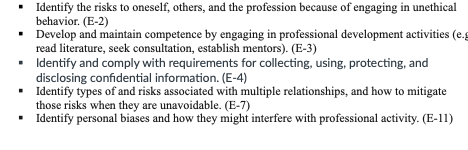 ? Identify the risks to oneself, others, and the