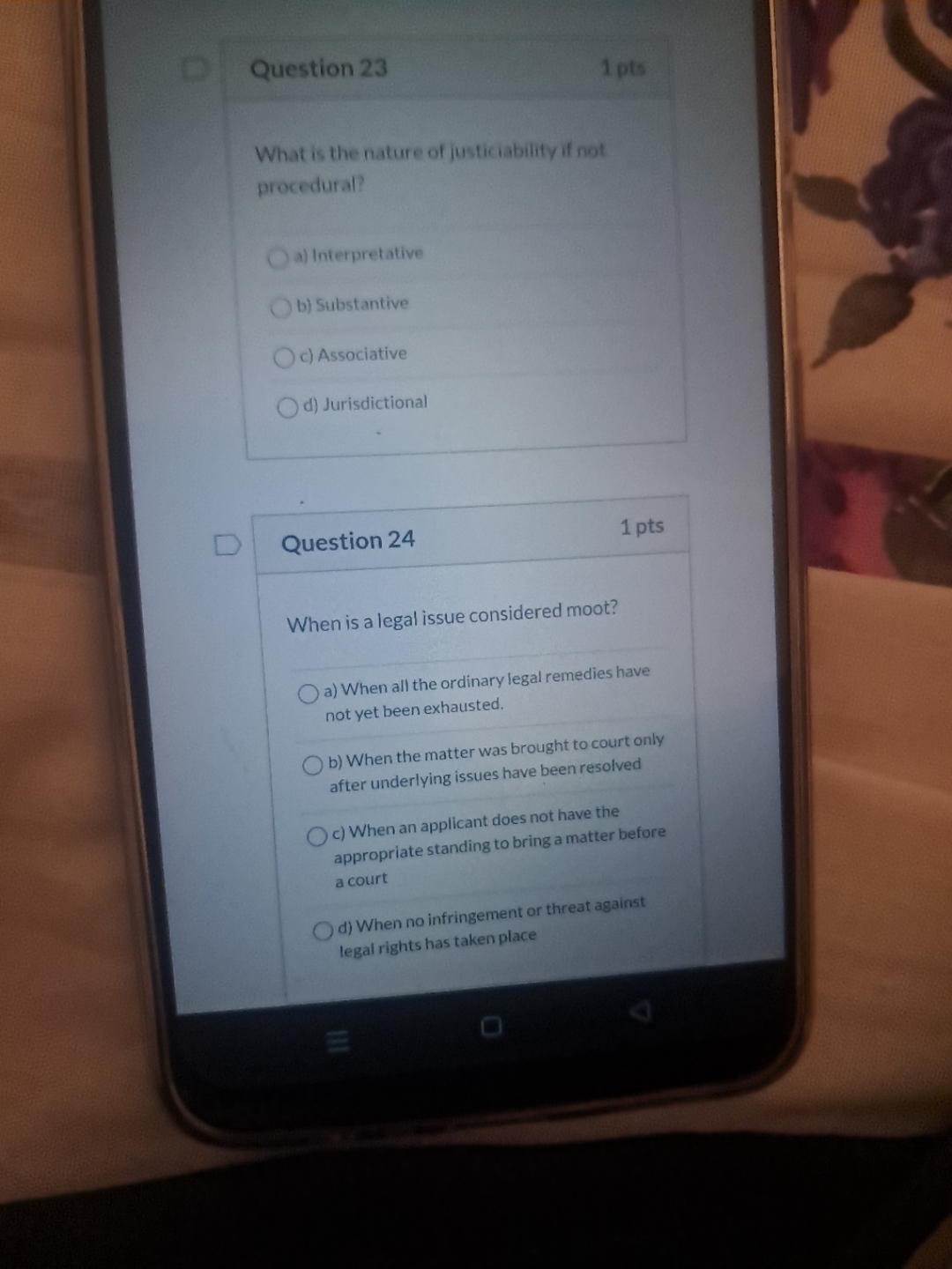 C) a) Interpretative Cb) Subst antive () c)