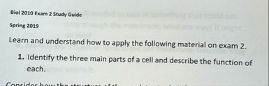 Biol 2 0 1 0 Exam 2 Study Guide Spring 2 0 1 9