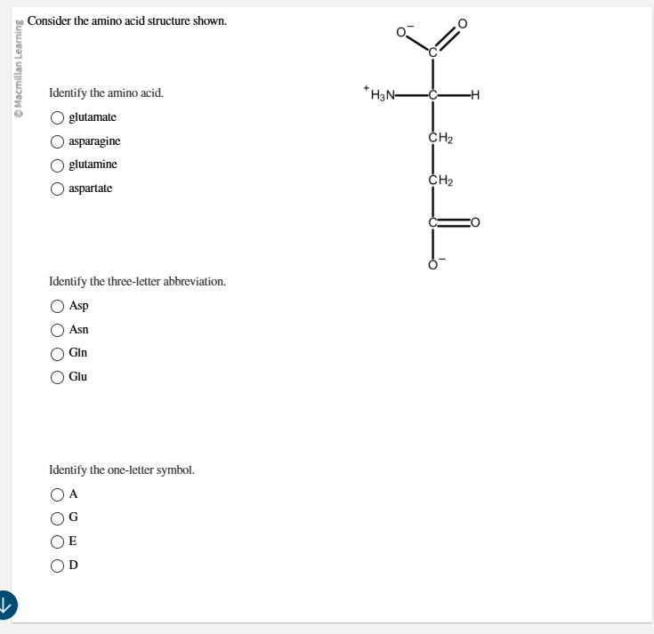 solve Consider the amino acid structure shown. O