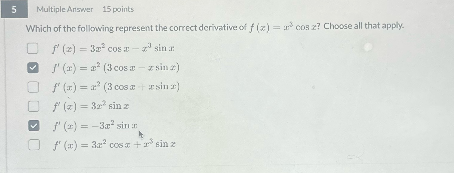Help pls 5 Multiple Answer 15 points Which of the