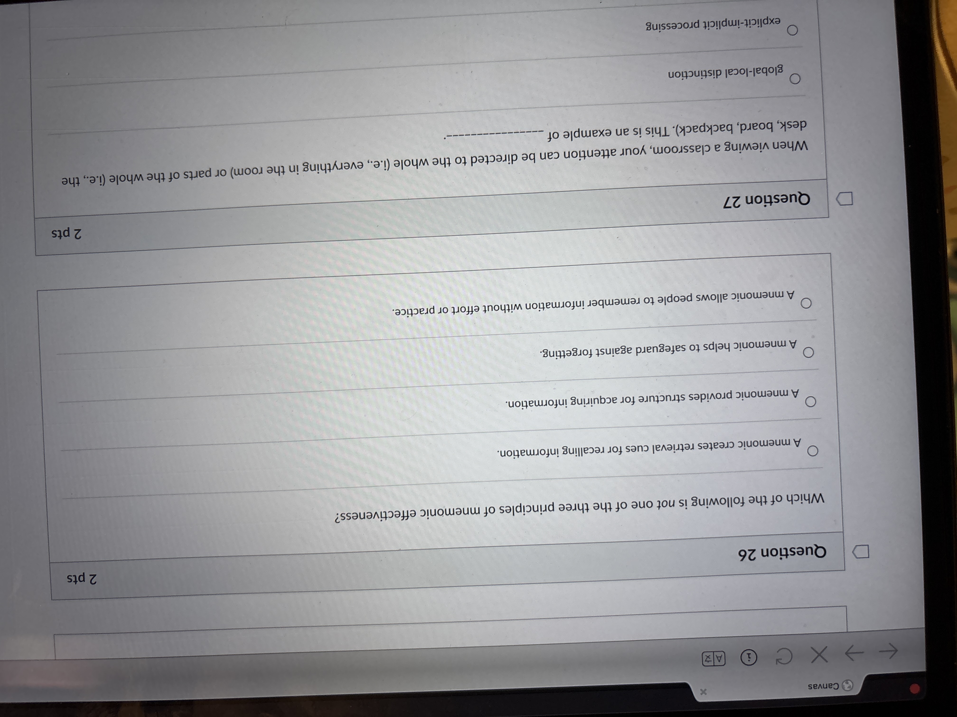 answer Canvas < -> X C H Az D Question 26 2 pts