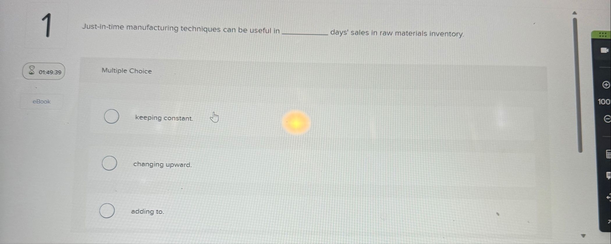 1 Just - in - time manufacturing techniques can