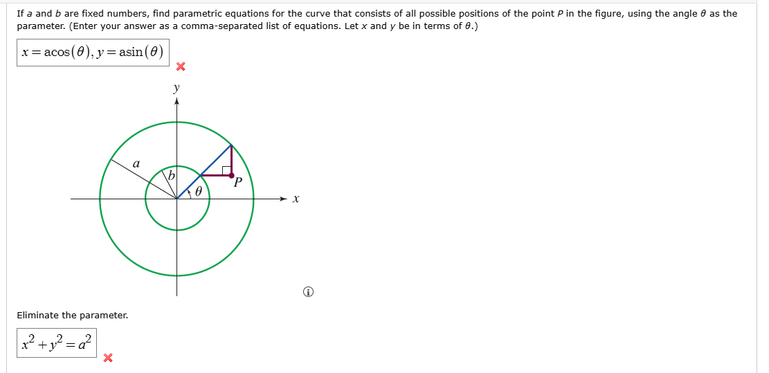 If a and 6 are fixed numbers, find parametric