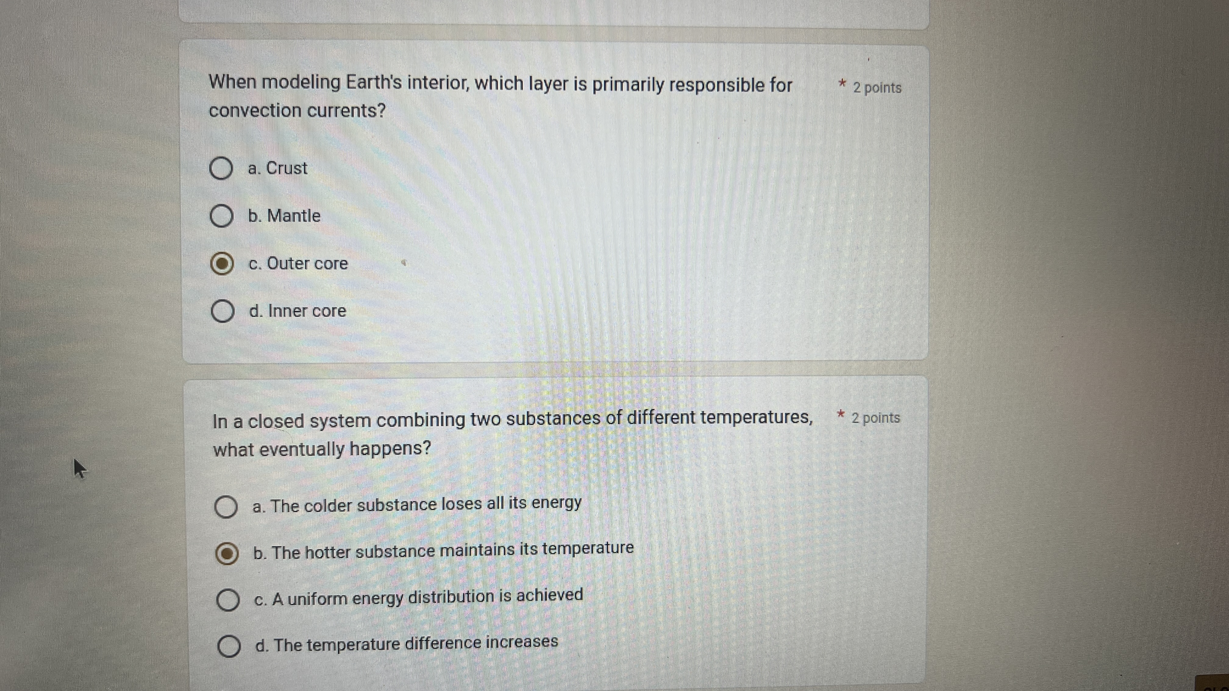 When modeling Earth's interior, which layer