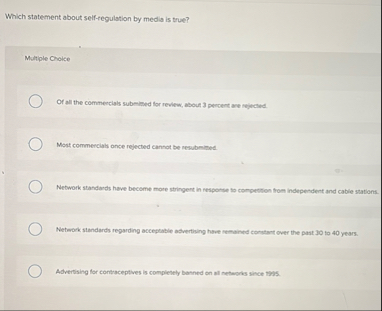 Which statement about self - regulation by media