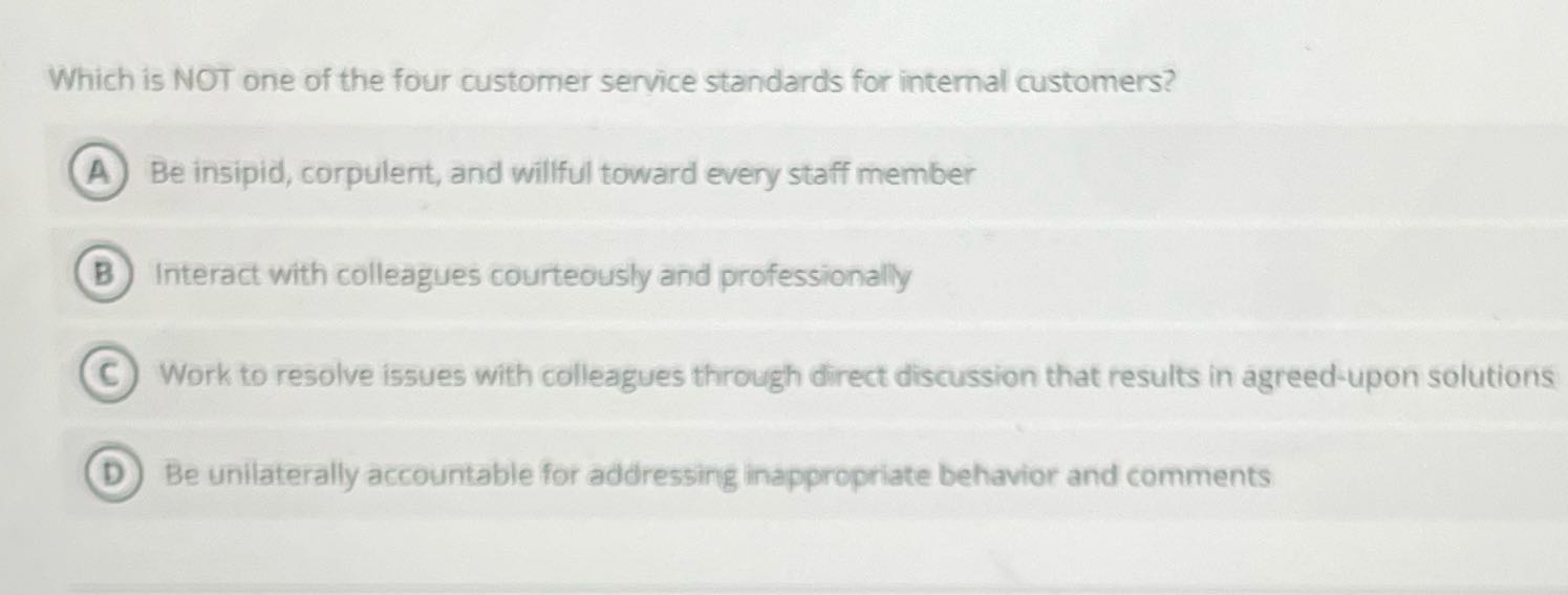 Which is NOT one of the four customer service