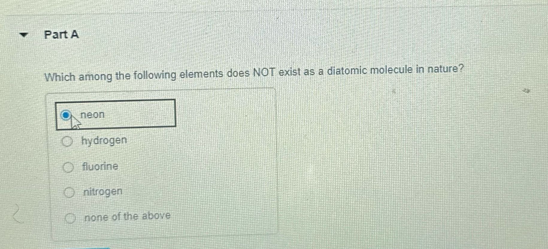 Part A Which among the following elements does