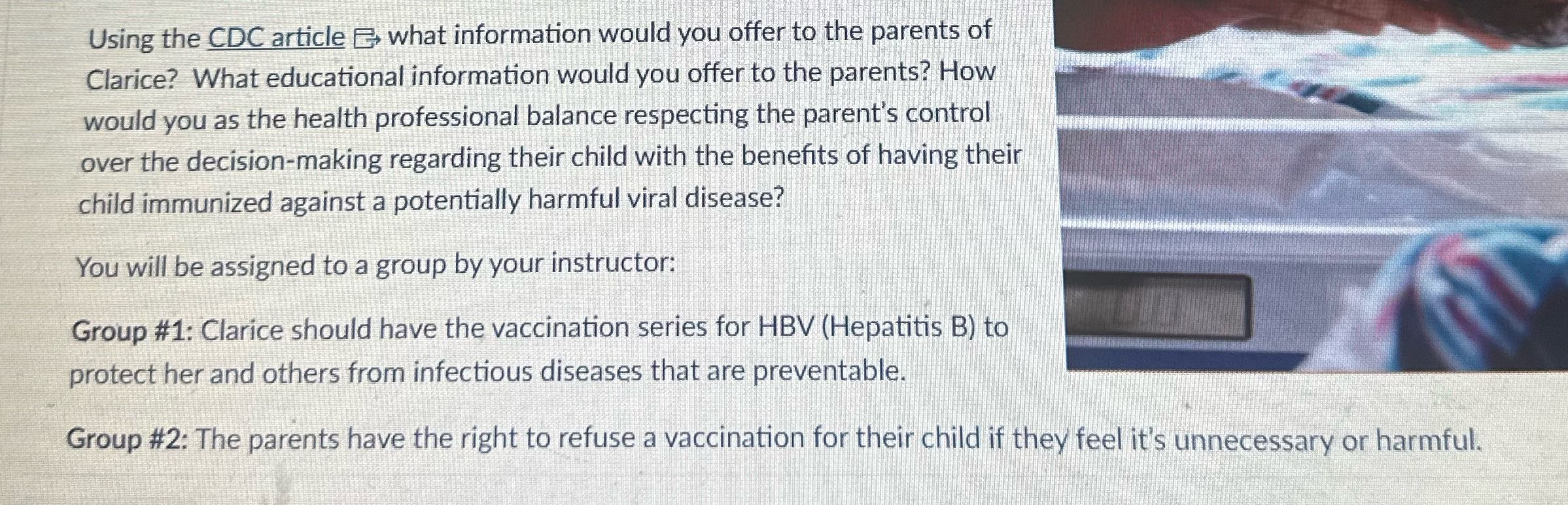 Using the CDC article | what information would