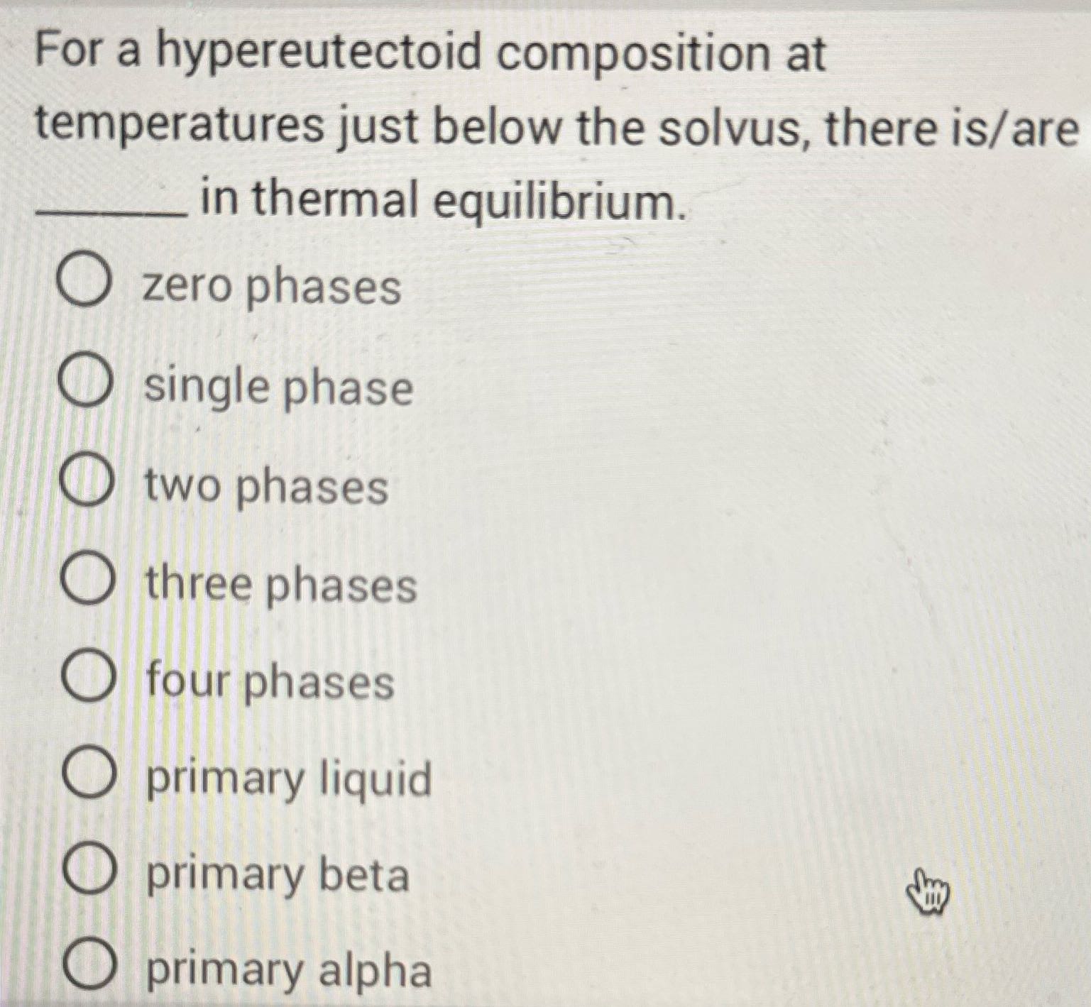 For a hypereutectoid composition at temperatures