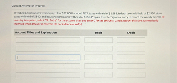 Current Attempt in Progress Riverbed