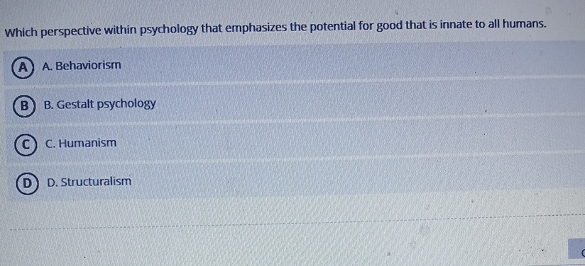 Which perspective within psychology that