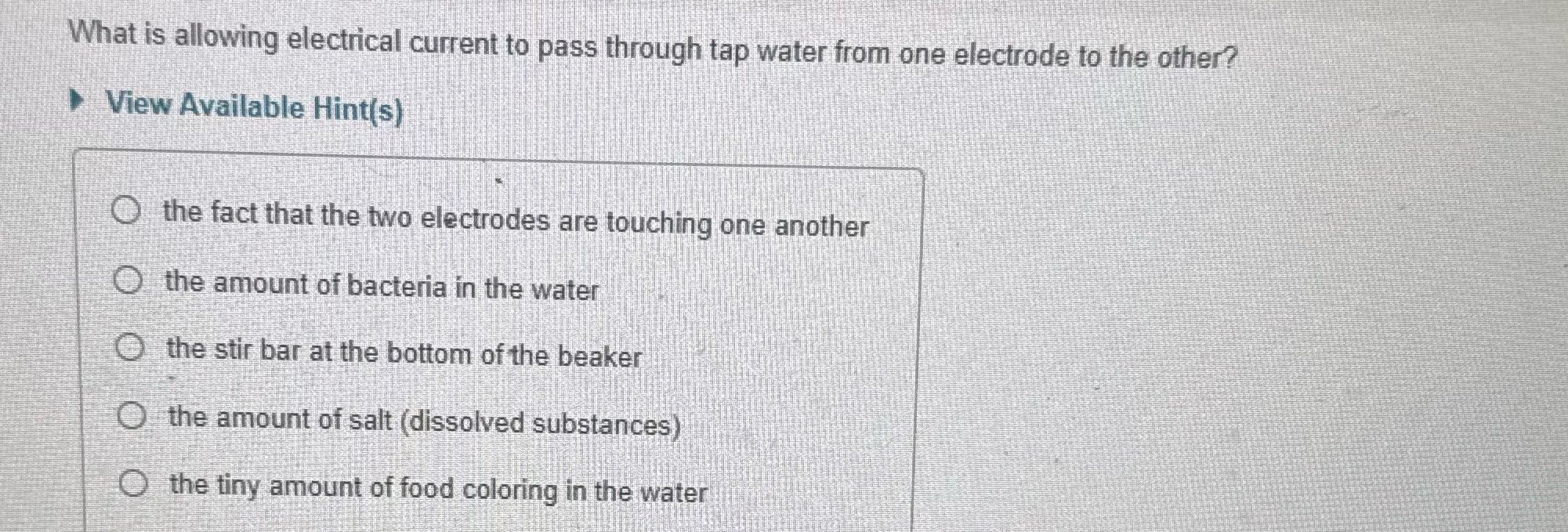 ? What is allowing electrical current to pass