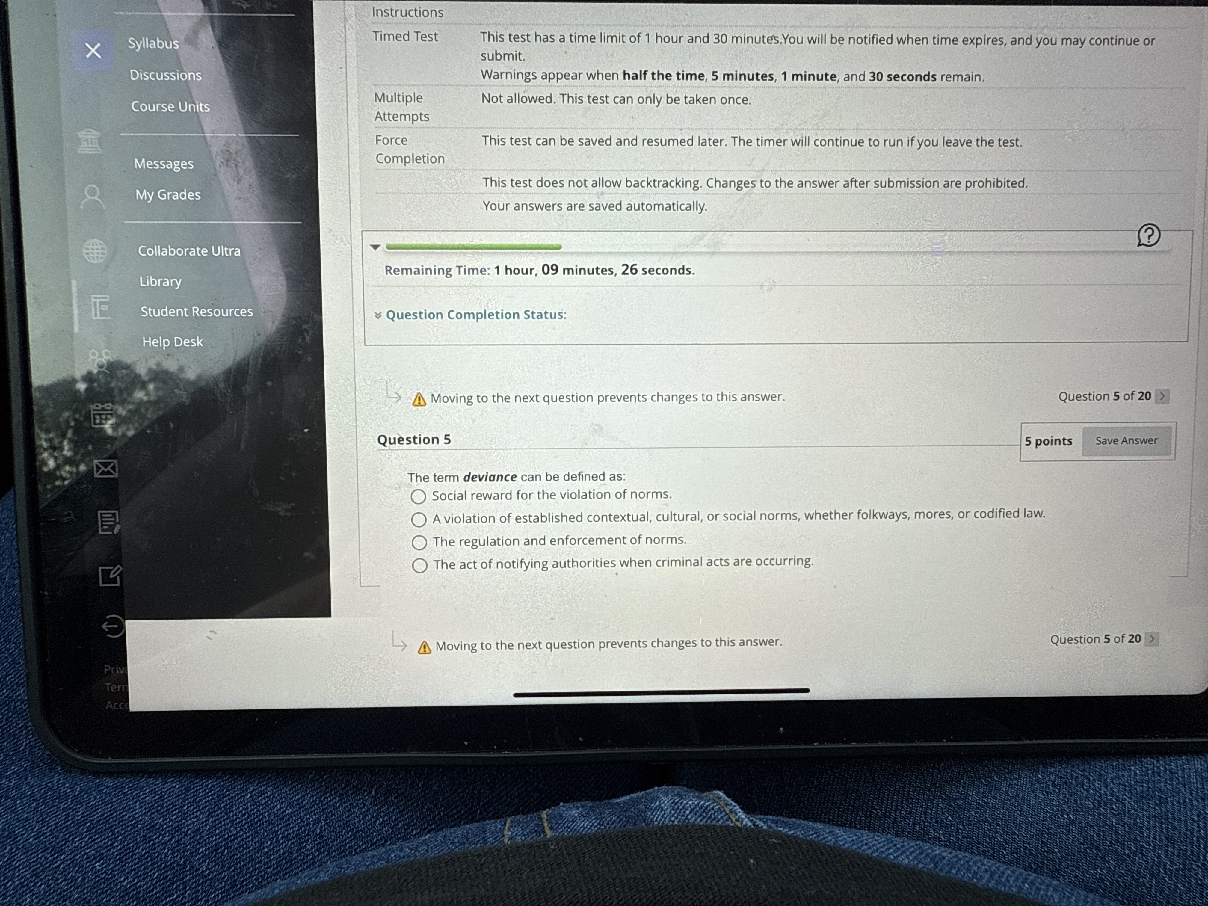J Instructions Timed Test This test has a time