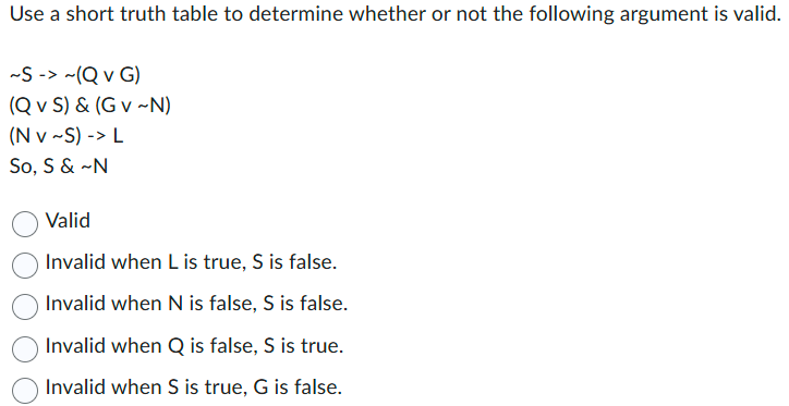 3 Use a short truth table to determine whether or