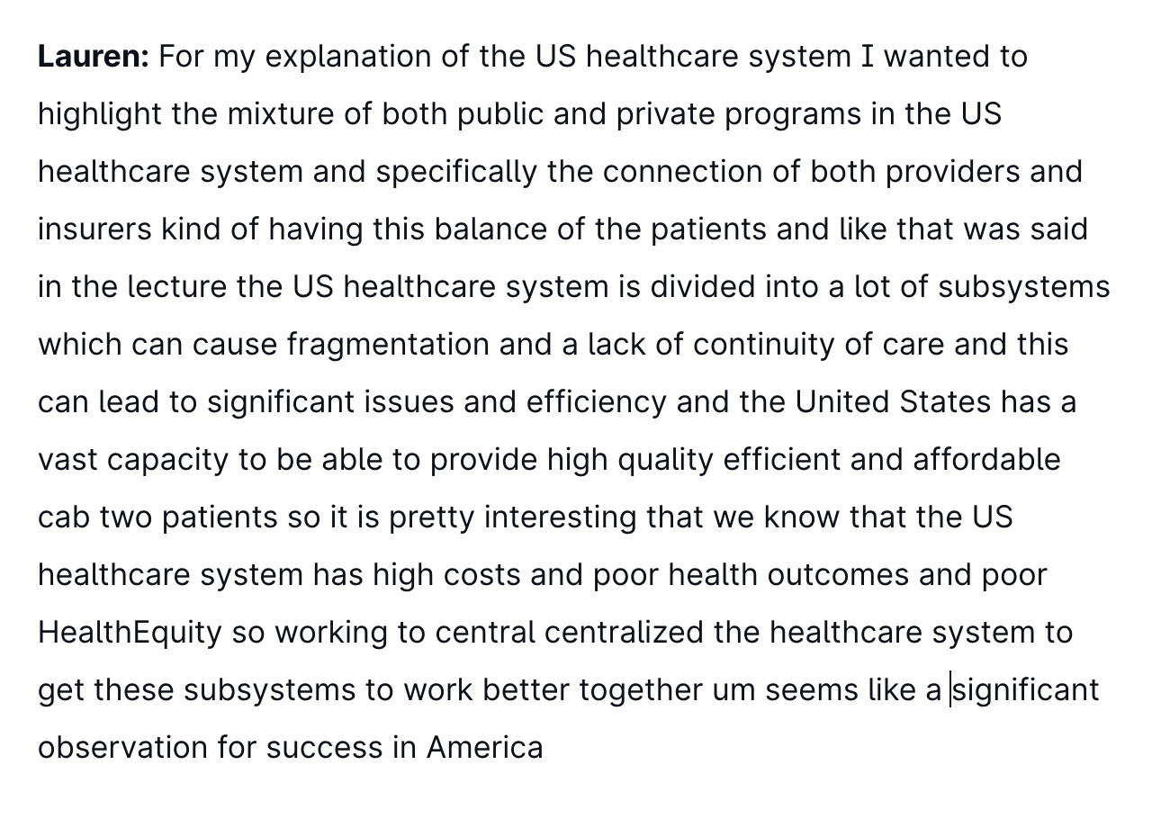 please write a nice response comment for lauren