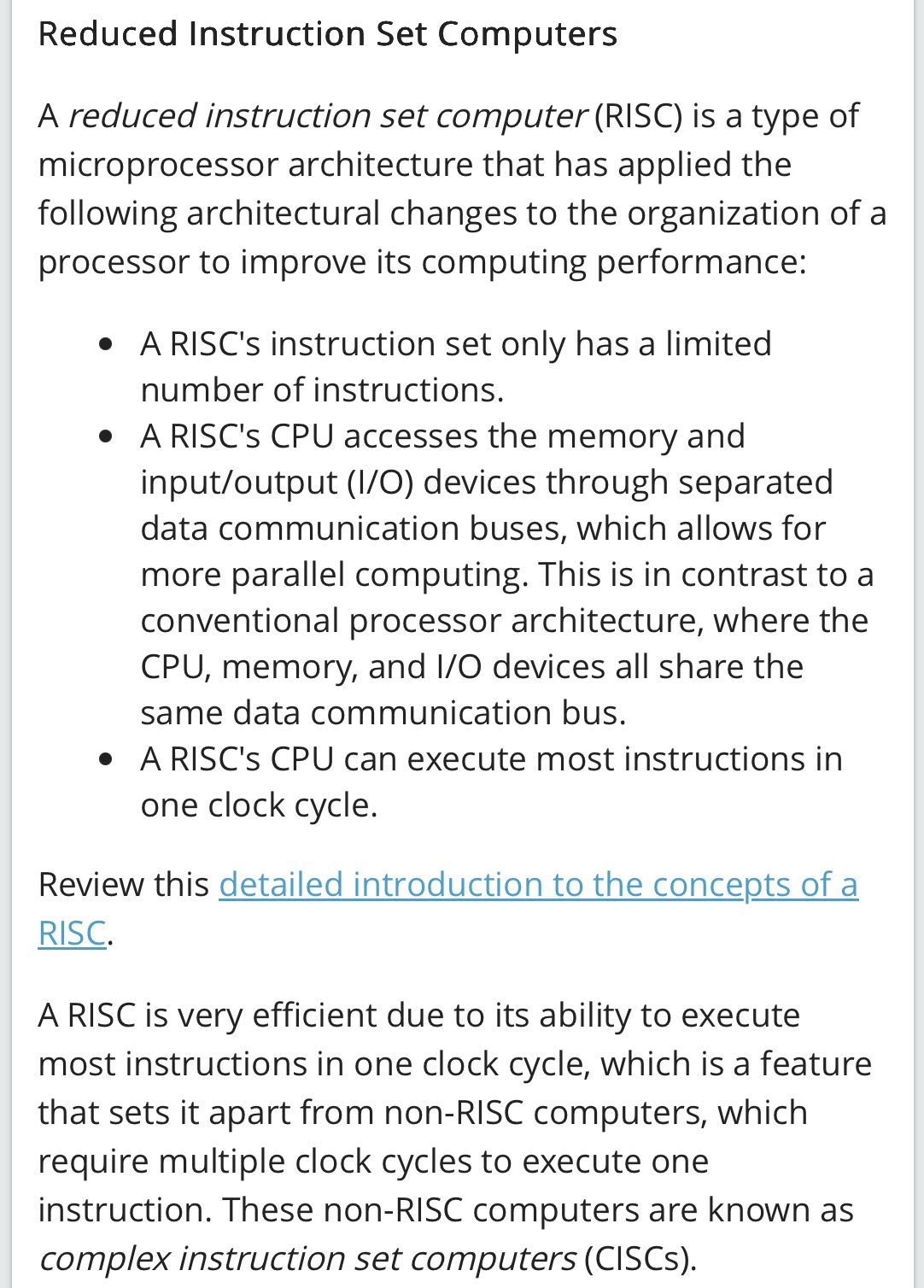 Help Reduced Instruction Set Computers A reduced