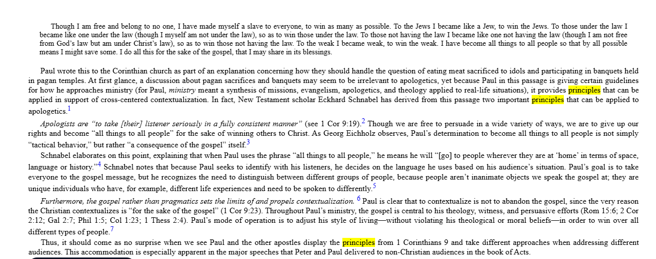 Describe the two important principles derived