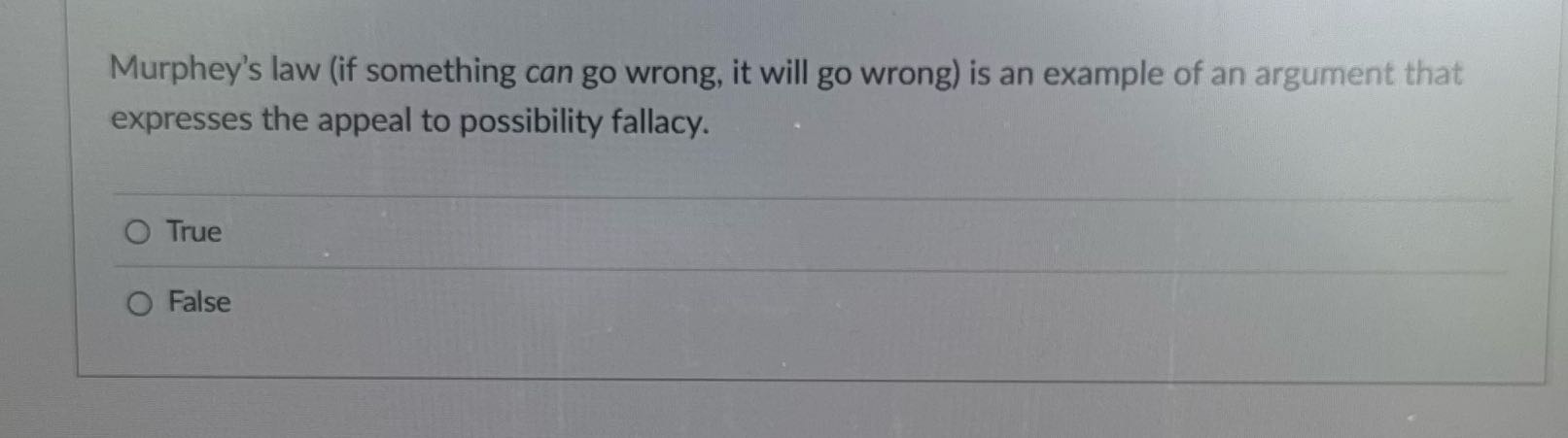 Murphey's law (if something can go wrong, it