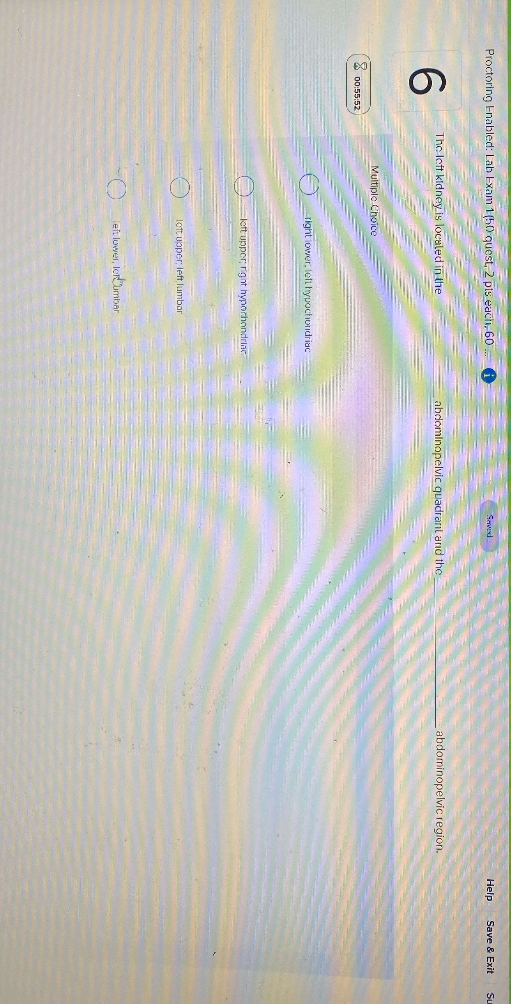 Proctoring Enabled: Lab Exam 1(50 quest, 2 pts