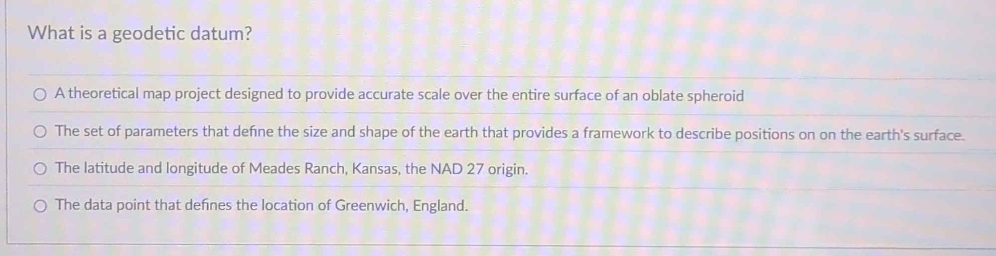 What is a geodetic datum? A theoretical map