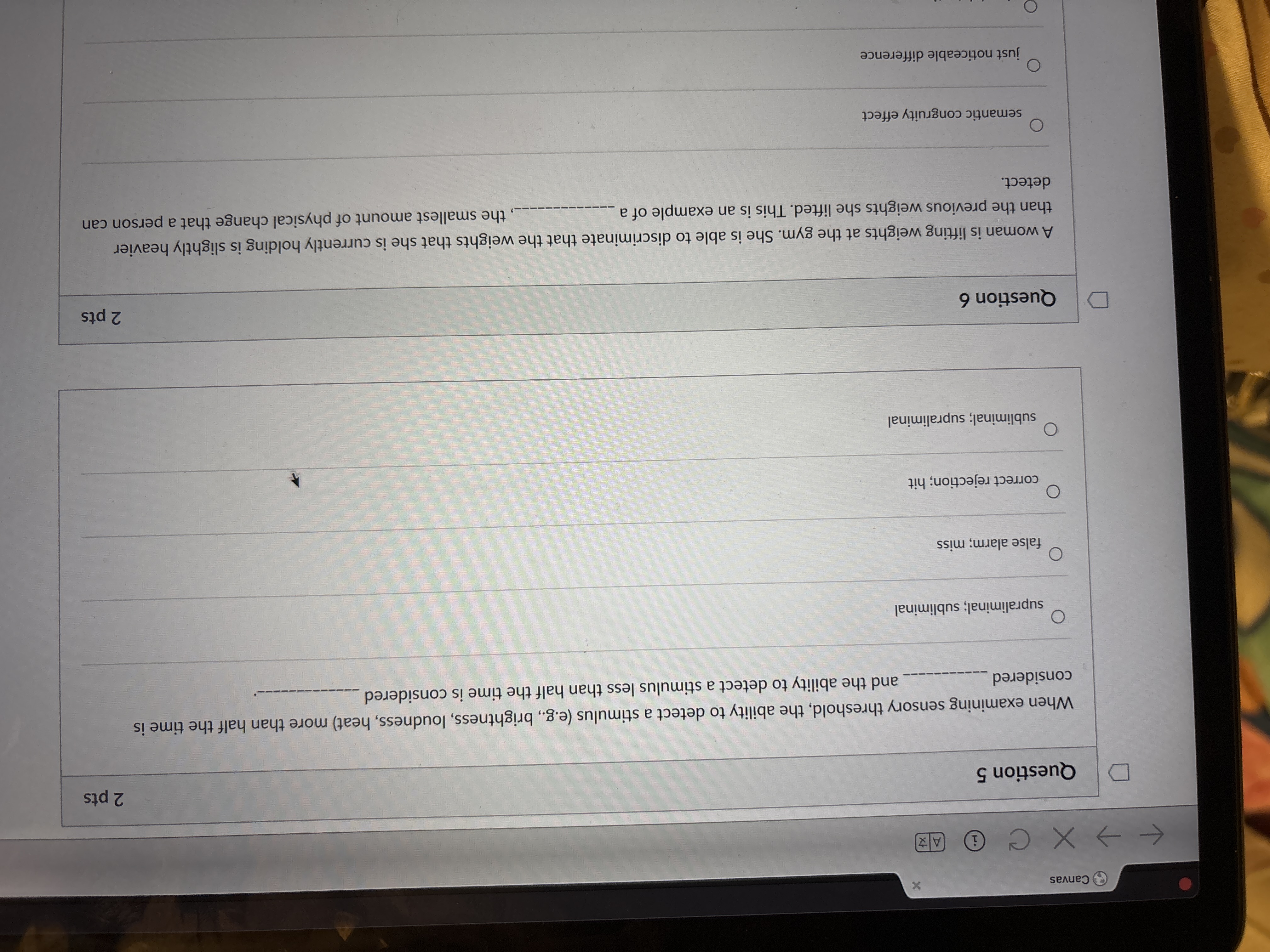 answer Canvas X < - X CHAZ D Question 5 2 pts