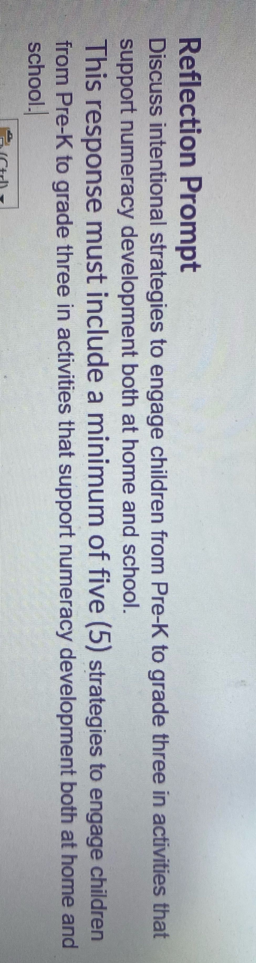Need answer Reflection Prompt Discuss intentional