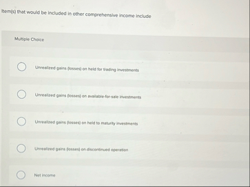 Bem ( s ) that would be included in other