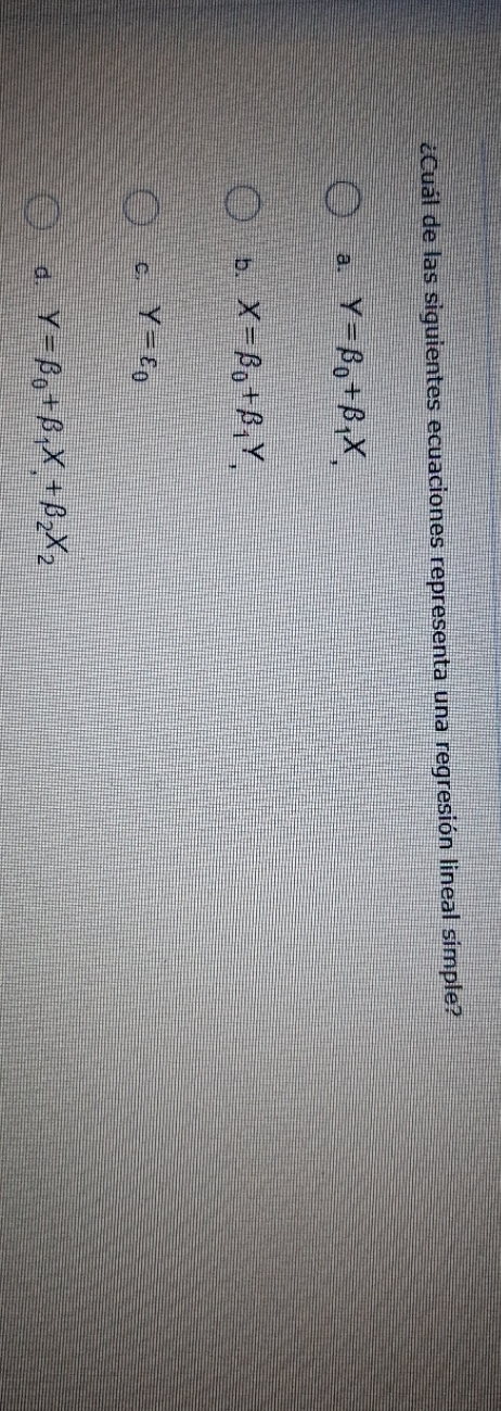 iCual de las siguientes ecuaciones representa una