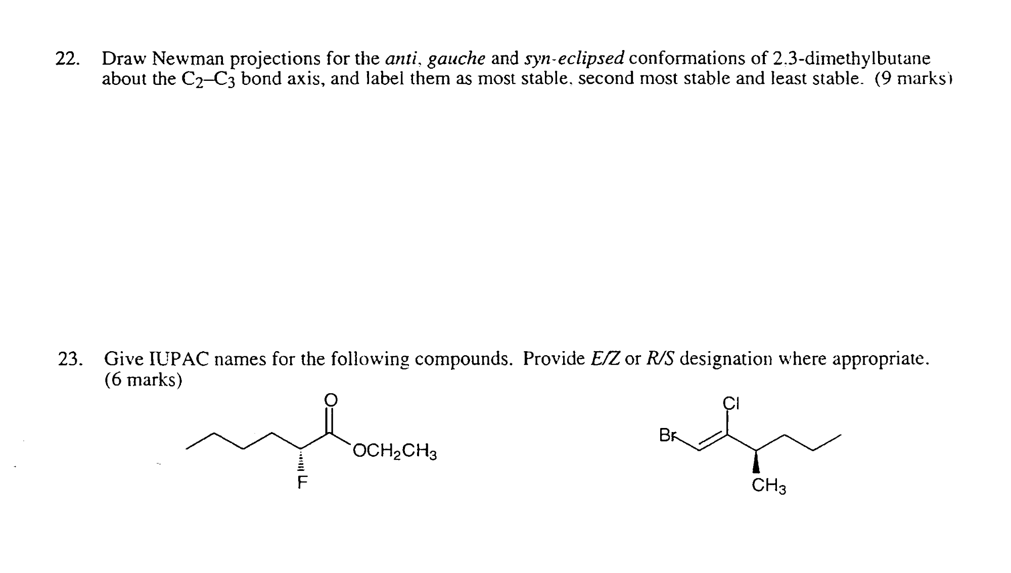 21. Using structural formulas, explain the