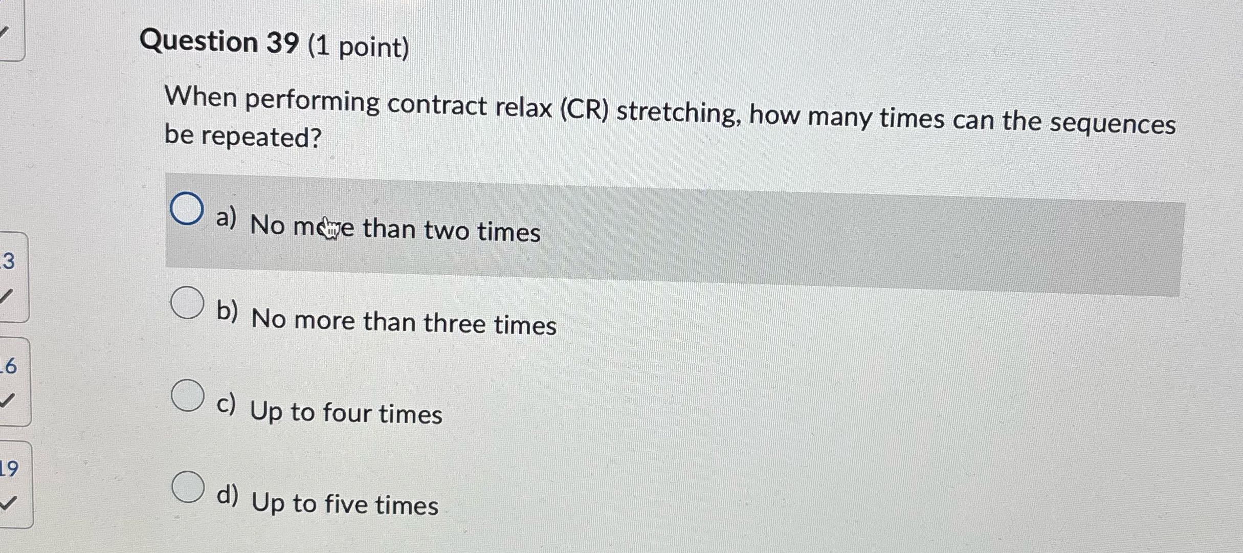 39 Question 39 (1 point) When performing contract